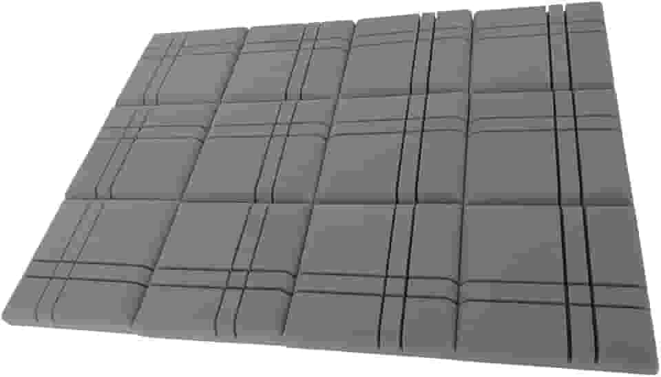 WALFRONT 12pcs Painel Acústico Material de Fibra Absorção de Som de Médio a Alta Frequência DIY Facilmente 30 * 30 * 5cm para Estúdio de Quarto de Escritório (Cinza)
