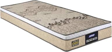 Colchão Solteiro Espuma D33 Fort 88x188x21cm Bege/Branco - Suporta até 150kg por Pessoa