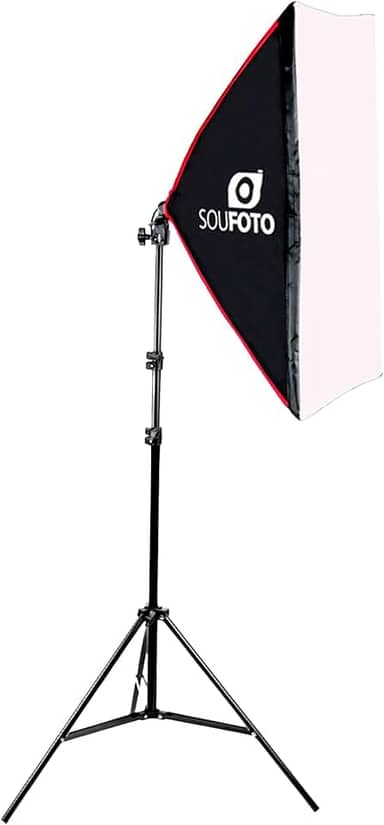 SOU FOTO Kit de Iluminação Softbox 50x70cm com Soquete E-27 Embutido para Estúdio de Video ou Fotografia Profissional | 1x Softbox 50x70cm e 1x Tripé de 2 metros | Modelo Uno