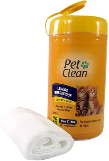 Lenço Umedecido para Gatos 75 Unidades, Pet Clean