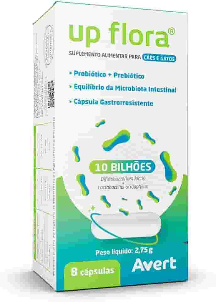 Up Flora Probiótico Suplemento Cão E Gato 8 Cápsulas Avert