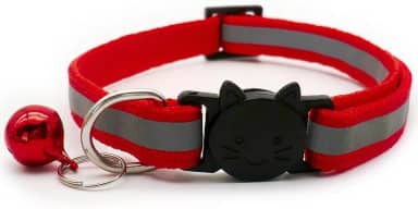 Coleira para Gato Refletiva com Fecho de Segurança Regulável (VERMELHO)