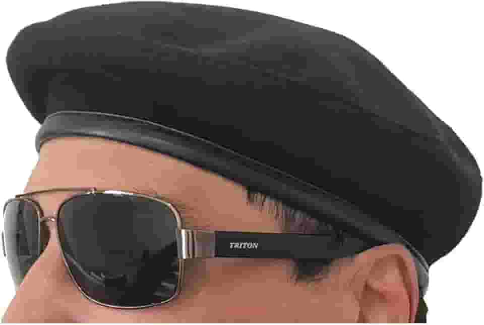 Boina Masculino Francesa estilo Militar em Feltro com Borda Em Pu nas cores Preto, Vermelho e Verde