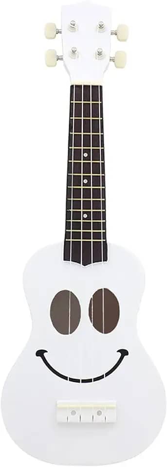Ukuleles Ukuleles 53 cm 4 cordas ukulele branco sorridente para iniciantes Ukelele Starter Kit (Cor: Ukulele)