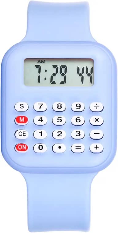 Relógio de pulso digital masculino e feminino: relógio de calculadora multifuncional, cálculo matemático, data, hora, função relógio para estudantes, escritório