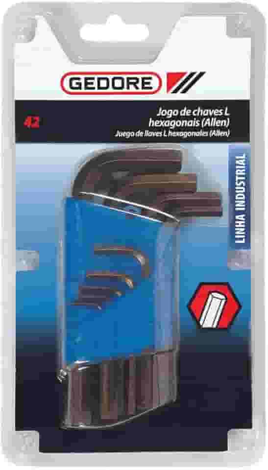 Jogo de Chave Allen Hexagonal de 1/16 a 1/4 Pol. com 8 Peças-GEDORE-428P