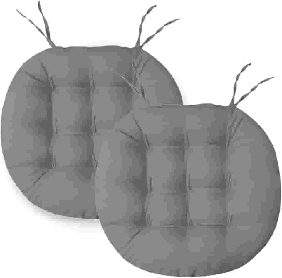 Kit 2 Almofadas Assento Cadeira Futton Futon 40x40cm Redonda Cores Diversas (Cinza)