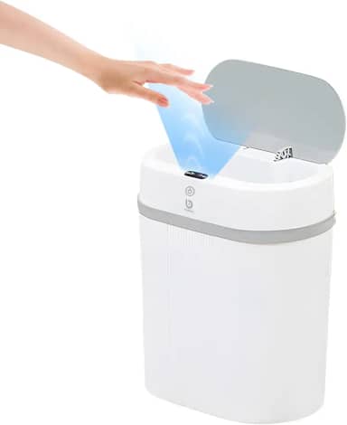 Lixeira Automatica com Sensor, Lixeira Inteligente com Sensor Infravermelho, Lixeira sem Contato para Sala de Estar, Cozinha, Banheiro, Escritório, Quarto, Locais Comerciais, 12L (Cinza)