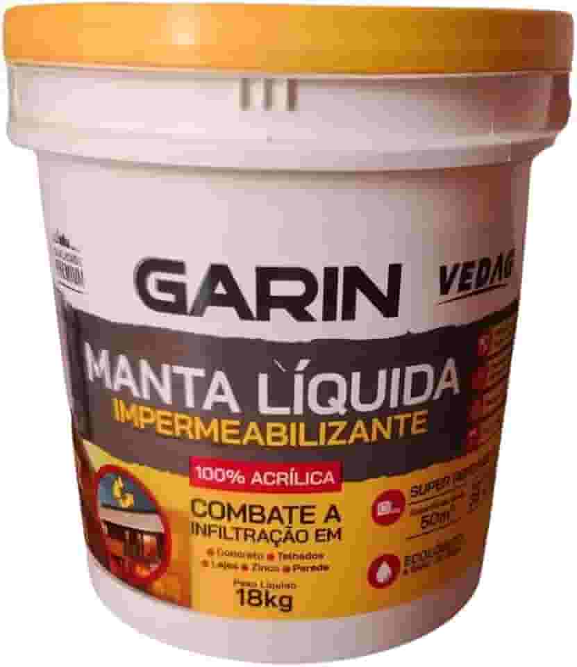 Manta Líquida 18Kg impermeabilizante Combate Infiltração em Lajes Telhados Zinco Concreto e Parede ecológico a Base de Água