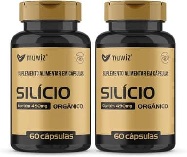 Silício Orgânico – 60 Cápsulas 490mg Suplemento Alimentar Muwiz 2 Unidades