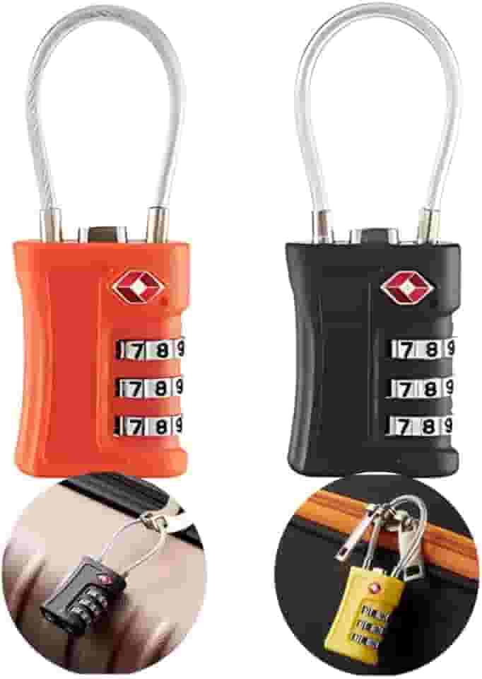 Cadeado Cabo Aço Senha Mala Viagem Aeroporto Mochila Armario Academia (Preto)