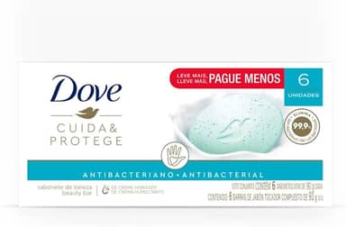 Pack Sabonete em Barra Dove Cuida & Protege Envoltório 6 Unidades 90g Cada Leve Mais Pague Menos, Dove