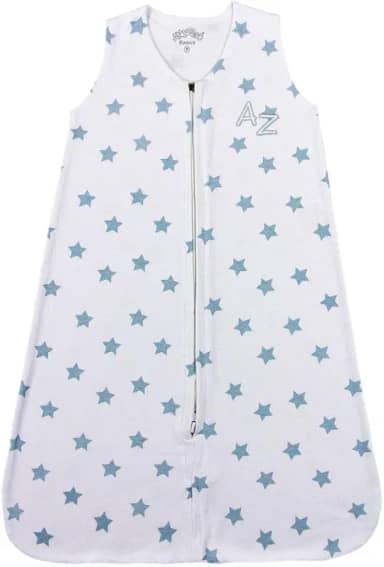 Casulo de Bebê Menino em Suedine 100% Algodão com Estampa de Estrelas – Saco de Dormir Macio (Branco,M)