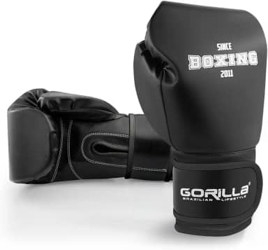 Gorilla Luva De Boxe Profissional Comemorativa 10 anos Boxing 12 Oz Luvas De Treinamento Elite Preta