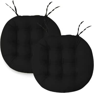 Kit 2 Almofadas Assento Cadeira Futton Futon 40x40cm Redonda Cores Diversas (Preto)