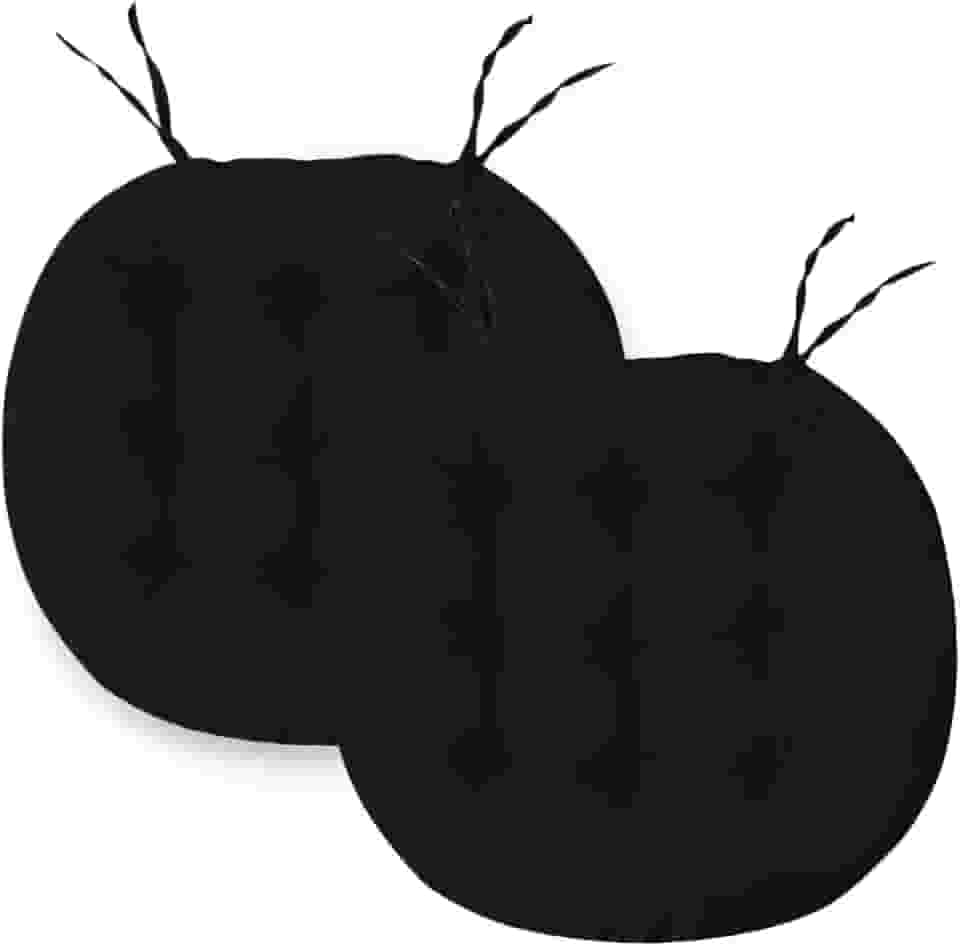 Kit 2 Almofadas Assento Cadeira Futton Futon 40x40cm Redonda Cores Diversas (Preto)