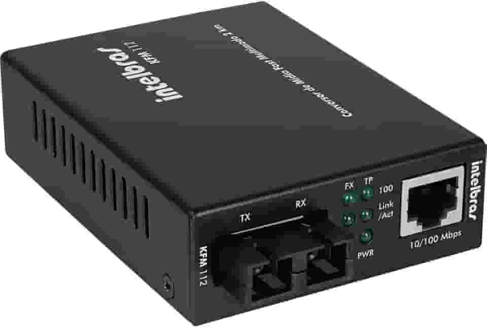 Conversor De Mídia Fast Multimodo Kfm 112, Intelbras, Preta, Único, Pacote De 1