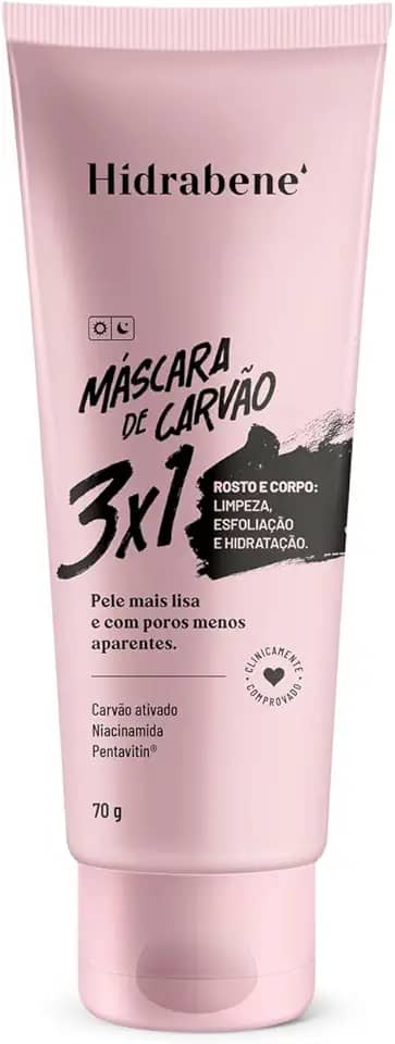 Hidrabene Máscara de Carvão 3 em 1 70g