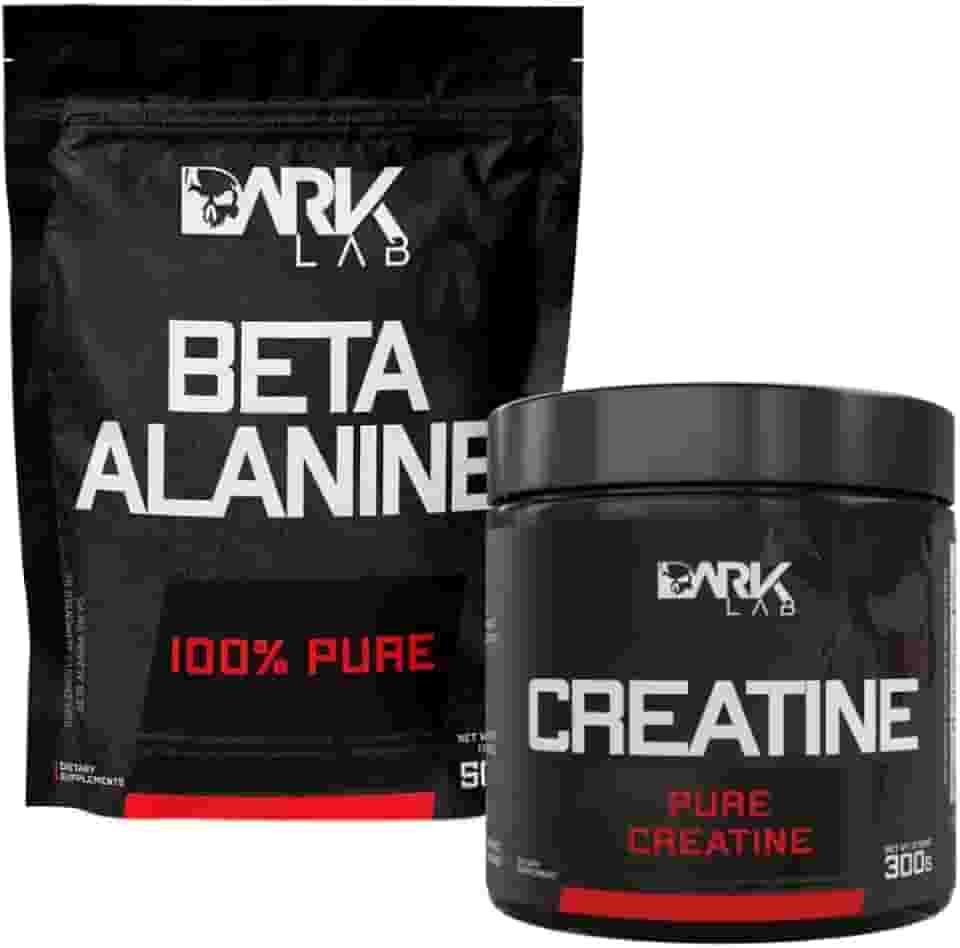 Kit Creatina Monohidratada Pura 300g + Beta Alanina Pura 500g, Dark Lab, 100% Pura