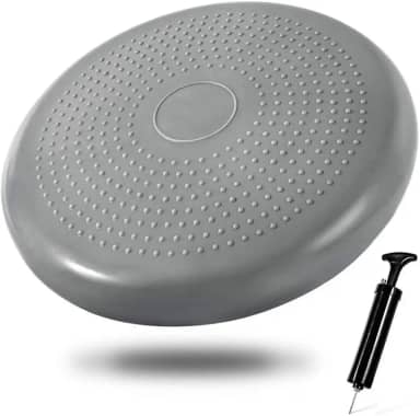 Almofada de Equilíbrio com Bomba Balance 33cm até 150kg Disco Inflável (Cinza)