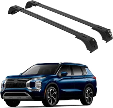 ERKUL Barras transversais de rack de teto para Mitsubishi Outlander e Outlander PHEV 2022-2025 (não serve para Outlander Sport) | Barras transversais de alumínio bloqueáveis para telhado | Compatível