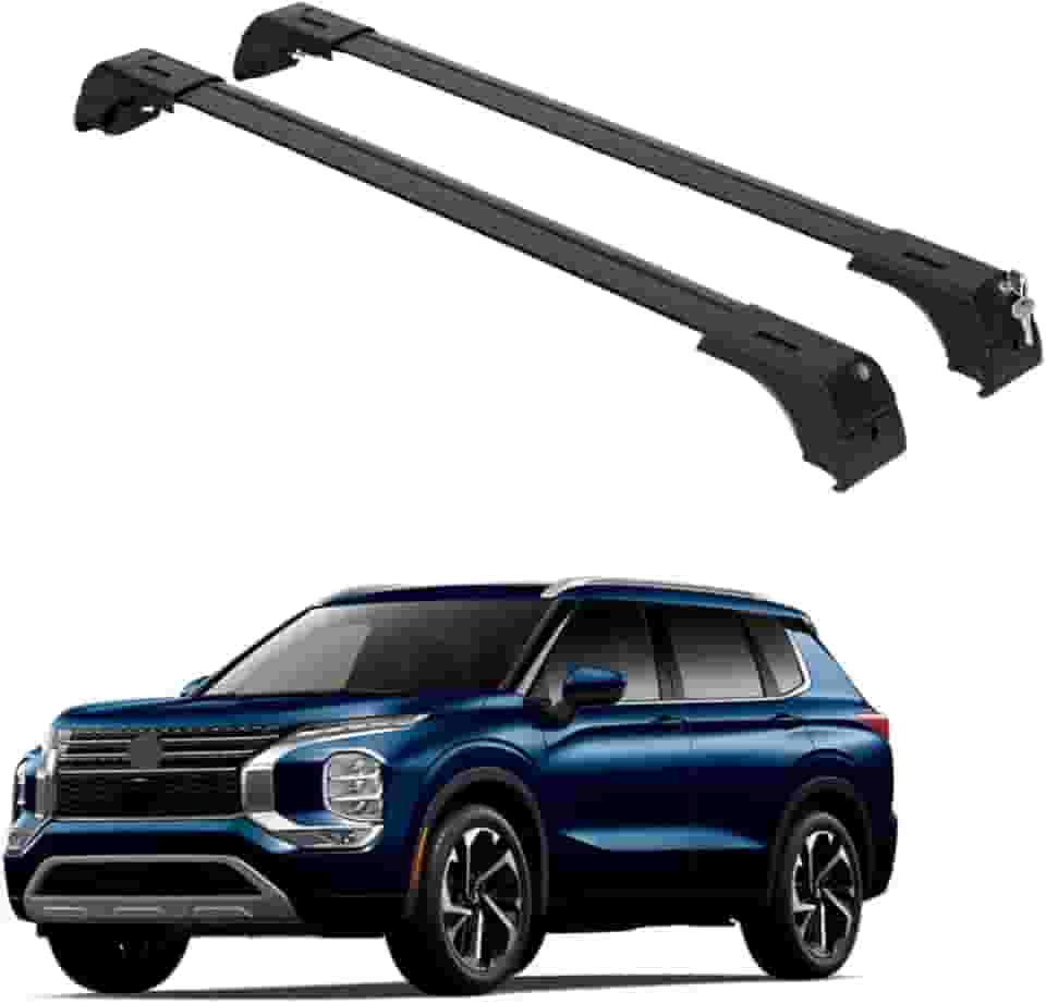 ERKUL Barras transversais de rack de teto para Mitsubishi Outlander e Outlander PHEV 2022-2025 (não serve para Outlander Sport) | Barras transversais de alumínio bloqueáveis para telhado | Compatível