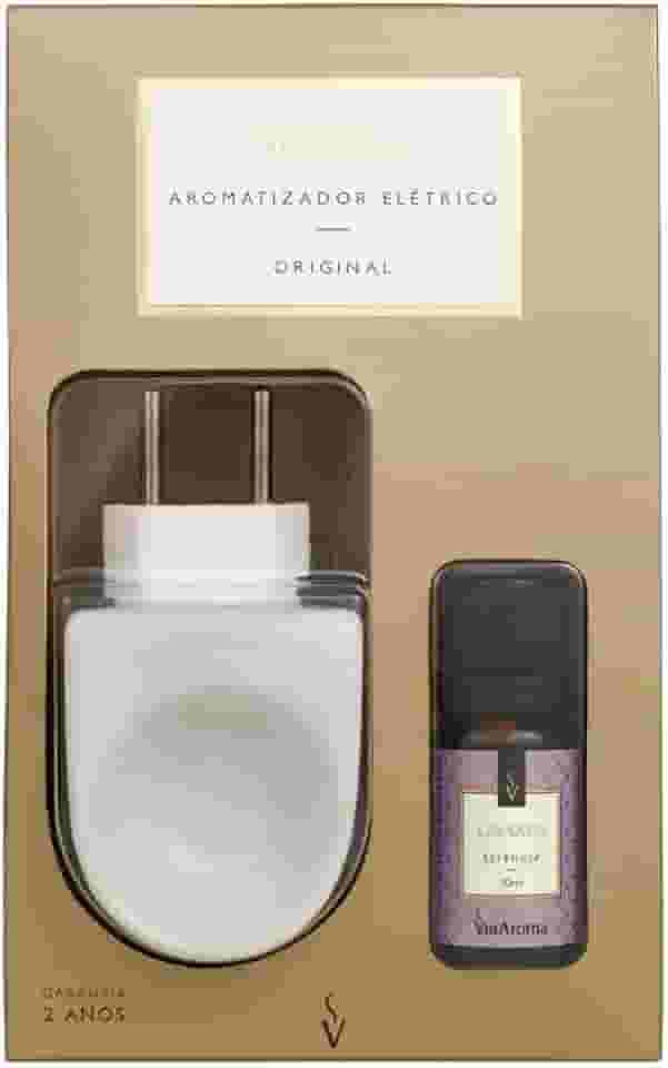 Aromatizador de Ambiente Via Aroma Difusor Elétrico + 1 Essência (Lavanda)