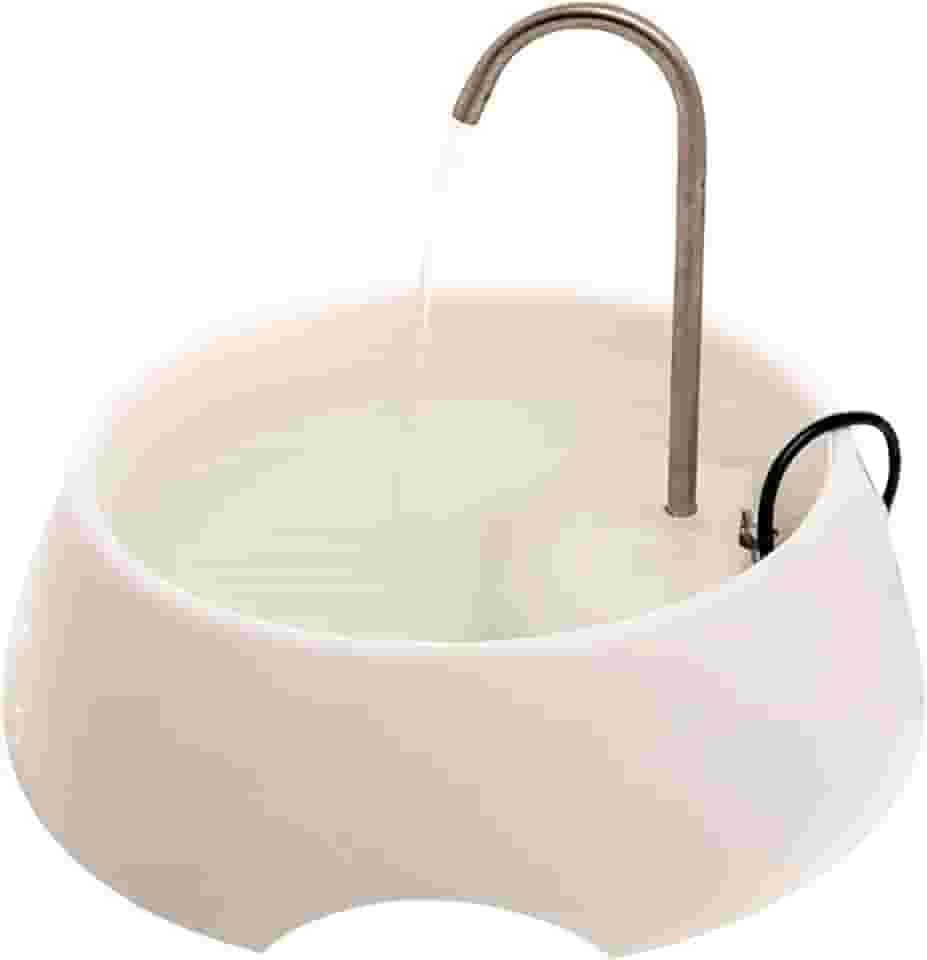 AMICUS - Fonte Bebedouro de Água Portátil AQUA MINI para Gatos e Cães - Fontes de Água para Pets, Bebedouro para Animais de Estimação - Adaptável, Aço Inoxidável, Bivolt - 1,2L de Capacidade - Branca