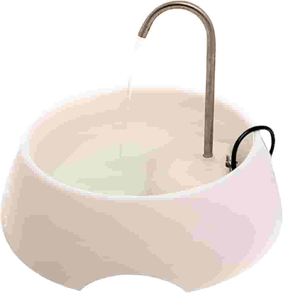 AMICUS - Fonte Bebedouro de Água Portátil AQUA MINI para Gatos e Cães - Fontes de Água para Pets, Bebedouro para Animais de Estimação - Adaptável, Aço Inoxidável, Bivolt - 1,2L de Capacidade - Branca