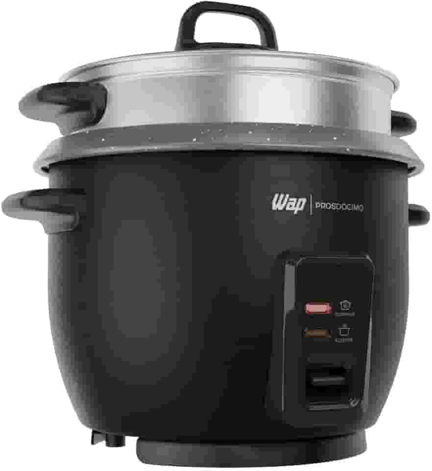 WAP Panela de Arroz Elétrica WRC1000 2 em 1, Suporte para Cozimento de Legumes à Vapor e Desligamento Automático 220V