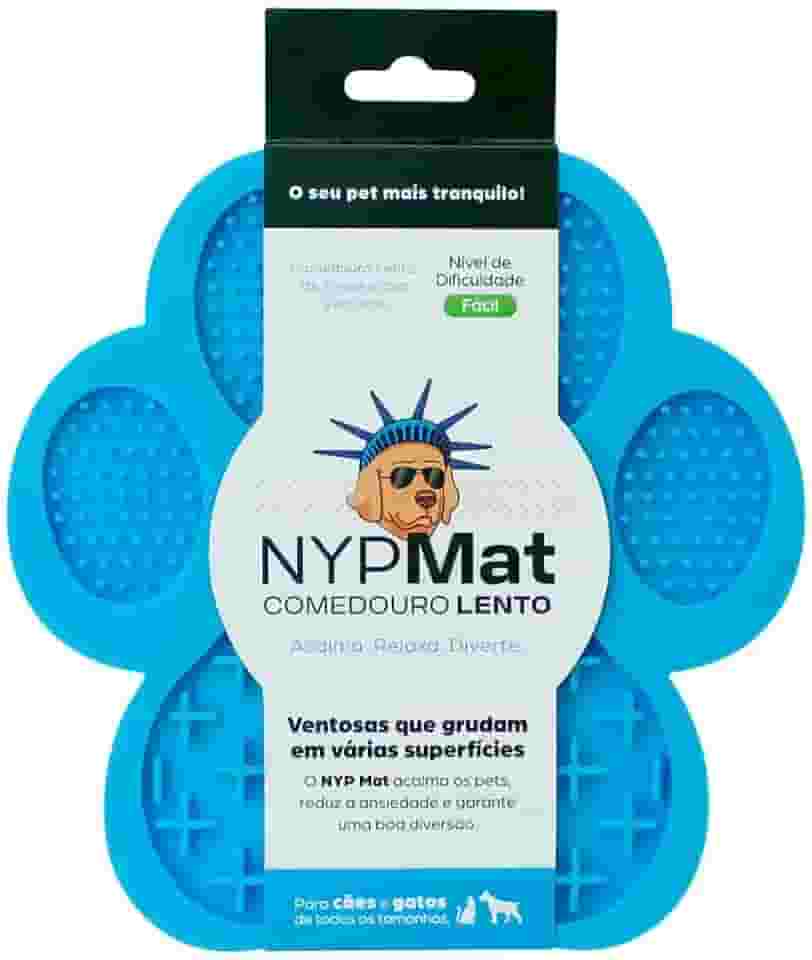 Tapete de Lamber NY PETS Patinha para cachorro Azul