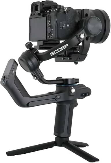 FeiyuTech SCORP Estabilizador de Câmera, Gimbal 3 Eixos para DSLR e Mirrorless, Roda de Foco, Suporta 2,5 kg, Compatível Sony Canon, Empunhadura Reversa, Tela Touch, Bolsa de Transporte