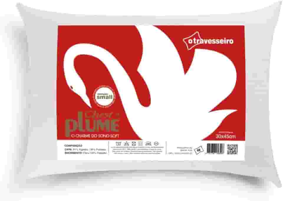 Travesseiro Infantil Chest Plume 30x45cm Percal 180 Fios 100% Algodão Antialérgico Lavável Branco