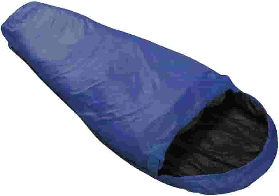 ntk, Saco de Dormir Tipo Sarcófago Micron, com Faixa de Temperatura entre 5°C à 8°C, com Capuz Curvo e Bolsa de Compactadora, Azul