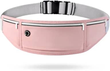 Pochete Esportiva Slim Impermeável para Corrida e Academia – Porta Celular de Cintura Ajustável (Rosa)