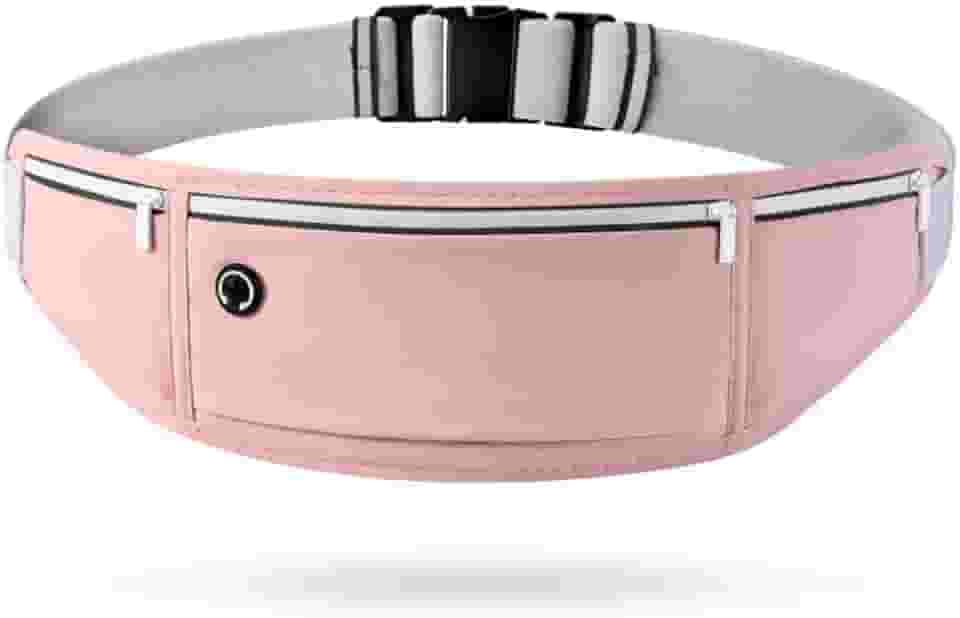 Pochete Esportiva Slim Impermeável para Corrida e Academia – Porta Celular de Cintura Ajustável (Rosa)