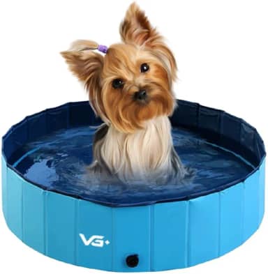 VG PLUS, Piscina Para Cachorro Pets Dobrável Azul 80 Cm X 20 Cm VG+