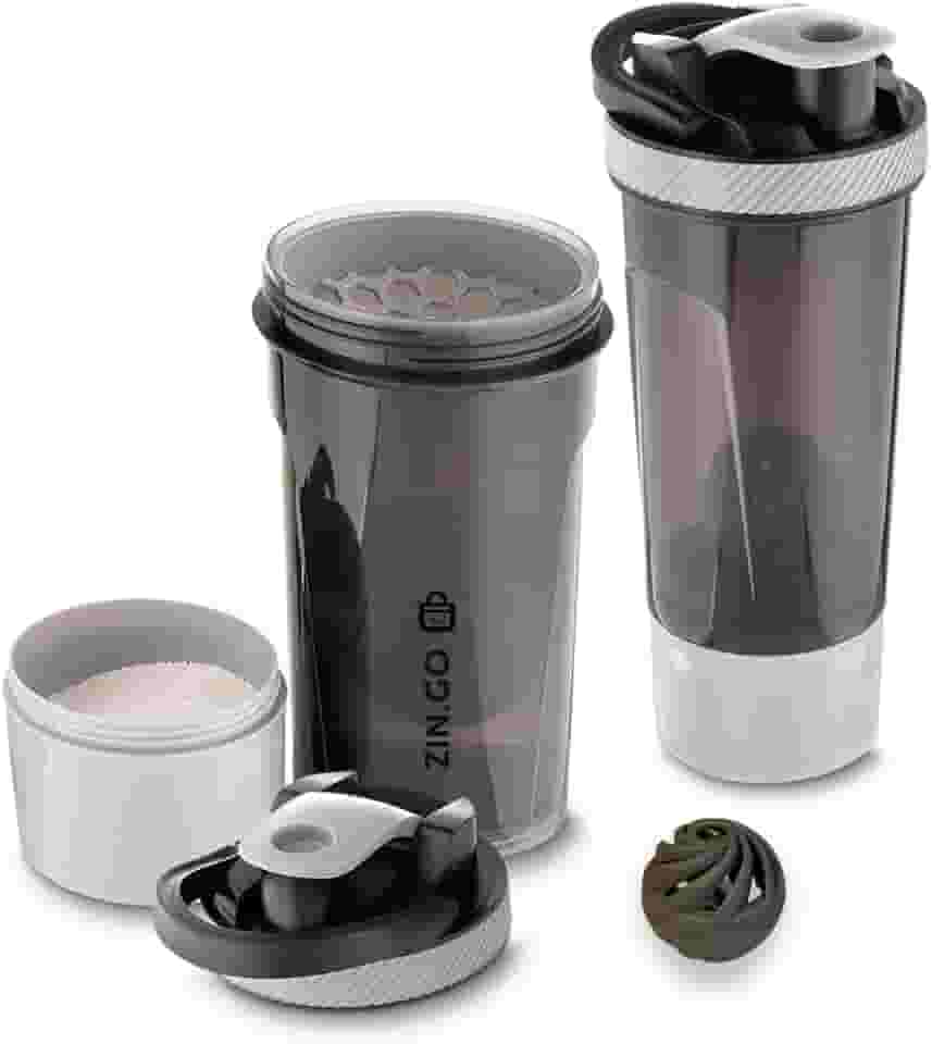 Coqueteleira Academia Shaker Premium 700ml Fitness Com Compartimento Divisória Whey SHOP ZIN.GO