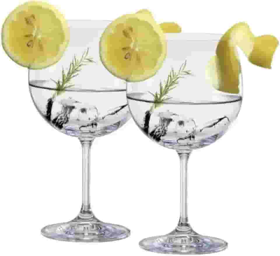 Jogo de 2 tacas para gin tonica Anna em cristal ecologico 600ml A19cm-TRANSPARENTE - Bohemia- Full Fit