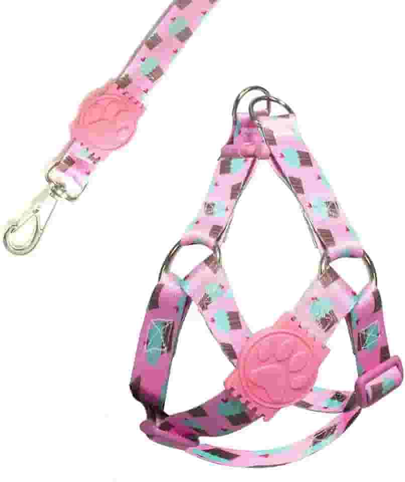 MY PET BRASIL Peitoral Para Cachorros G Ajuste Fácil No Corpo Do Pet Cupcake Coleira Peitoral Regulável Confortável E Resistente Rosa