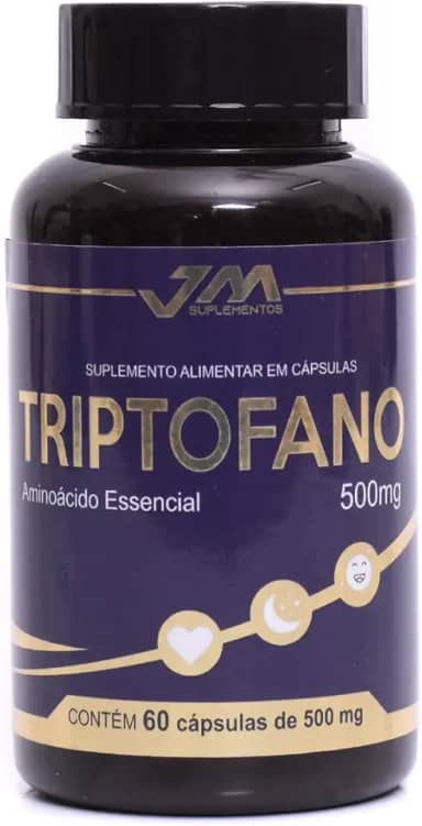 Triptofano 500mg, Suplemento Alimentar, 60 Cápsulas, Aminoácido Essencial