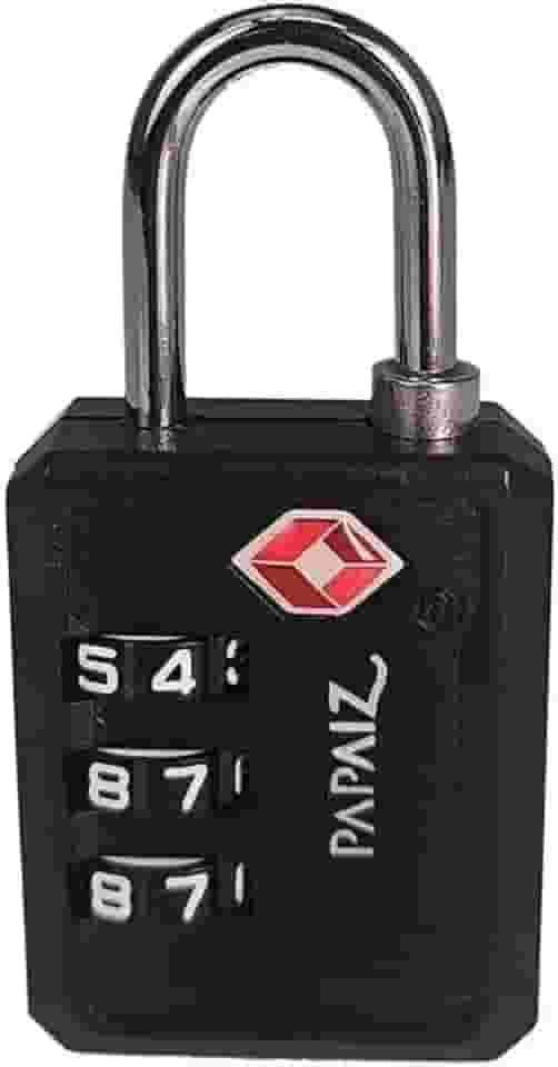 Cadeado Com Segredo Numérico 3 Dígitos Tsa Zamac 30pl Papaiz (Preto)