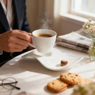 Jogo 6 Xicaras Chá Café Capuccino Leite Porcelana Premium 1° Linha 6 Pires Retangular 150ml