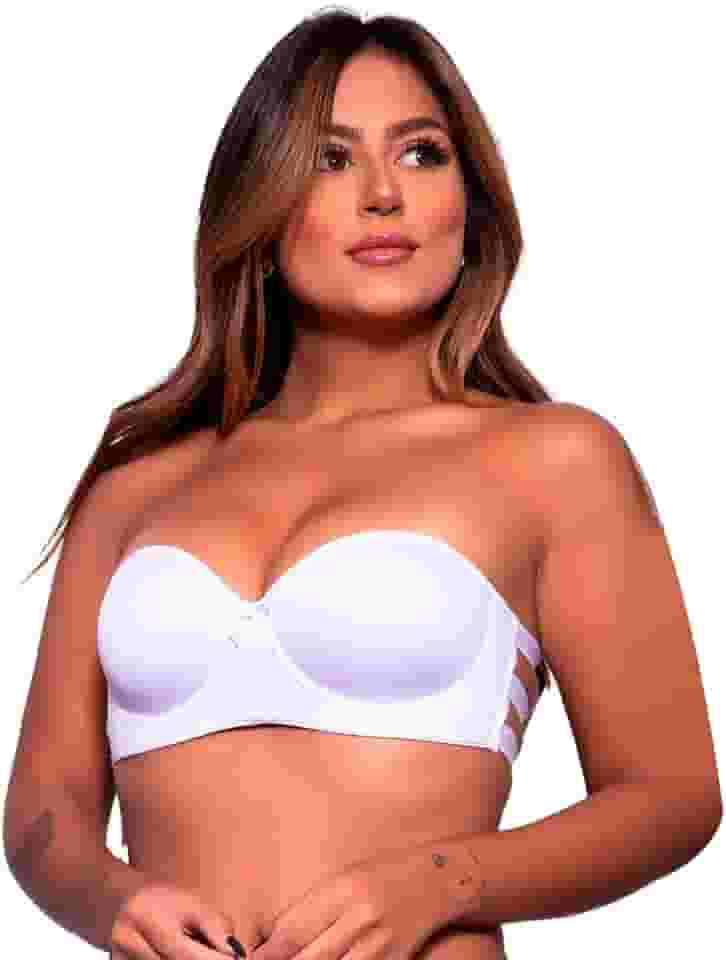 ART ÍNTIMA - Sutiã Com Bojo Tomara Que Caia Com Tiras nas Costas - Sem Alças - Não Marca na Roupa - Moda Íntima - Sustentação Perfeita - Confortável & Resistente