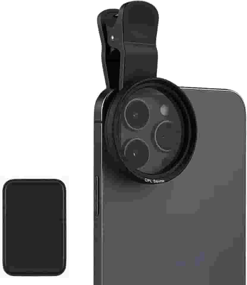 Filtro CPL 52mm para Celular com Clipe Universal – Lente Polarizadora Circular Anti-Reflexo com Estojo Protetor, Ideal para Fotos e Vídeos Profissionais
