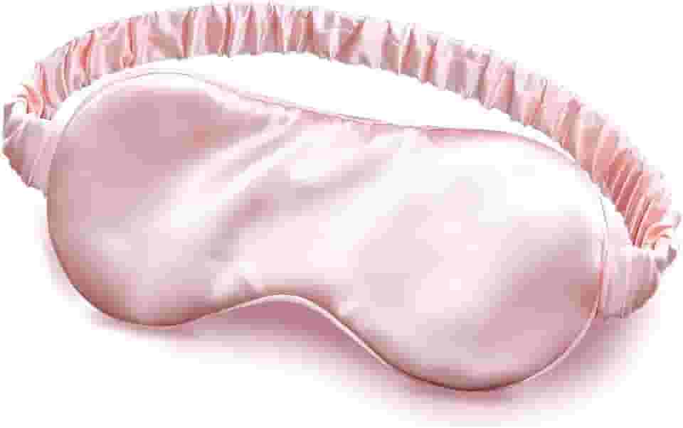 Máscara de Dormir Premium em Cetim Tapa Olho Blackout Macio e Confortável Para Sono Profundo Protetor Ocular Noturno com Elástico Ajustável (Rosa)
