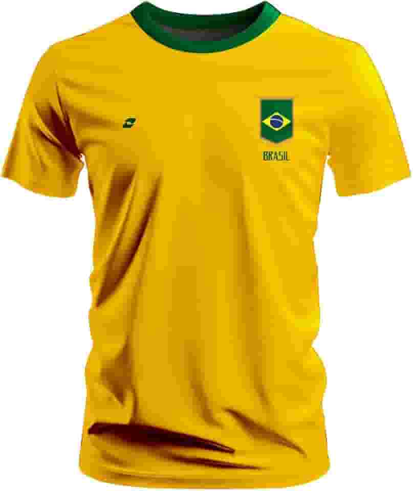 Camiseta De Time Brasil Torcida Copa Mundo Seleção Bandeira