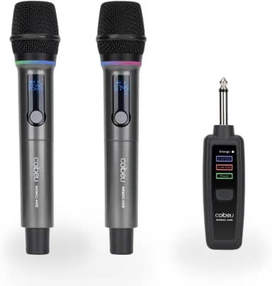 Coibeu, Microfone Sem Fio profissional Duplo Dinâmico UHF P10/P2 para Karaokê Palestras Igrejas e Eventos
