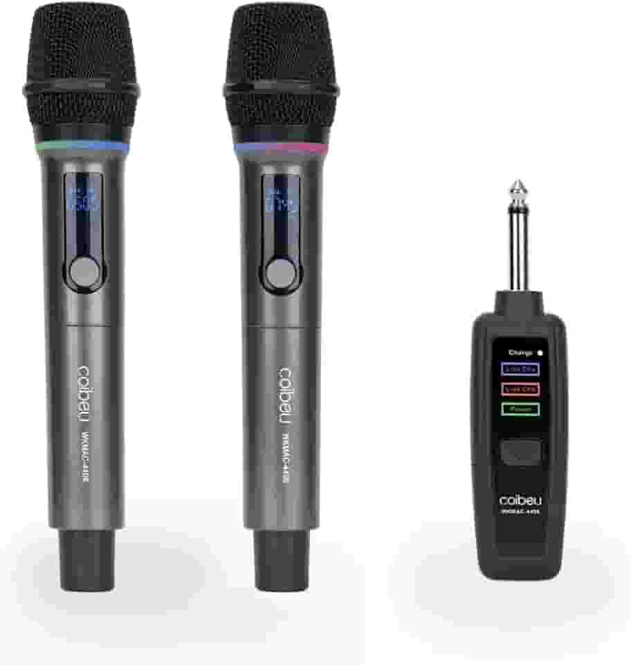 Coibeu, Microfone Sem Fio profissional Duplo Dinâmico UHF P10/P2 para Karaokê Palestras Igrejas e Eventos