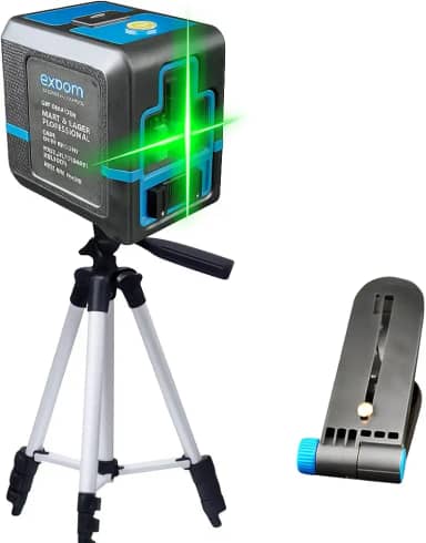 Nível Laser Verde 2 Linhas, Profissional 3D, Recarregável com Tripé, Projeção em Cruz